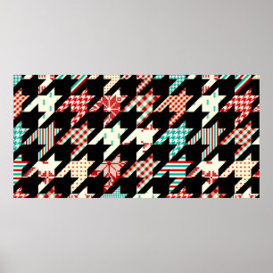 Affiche Motif géométrique sans couture. Houndstooth classi