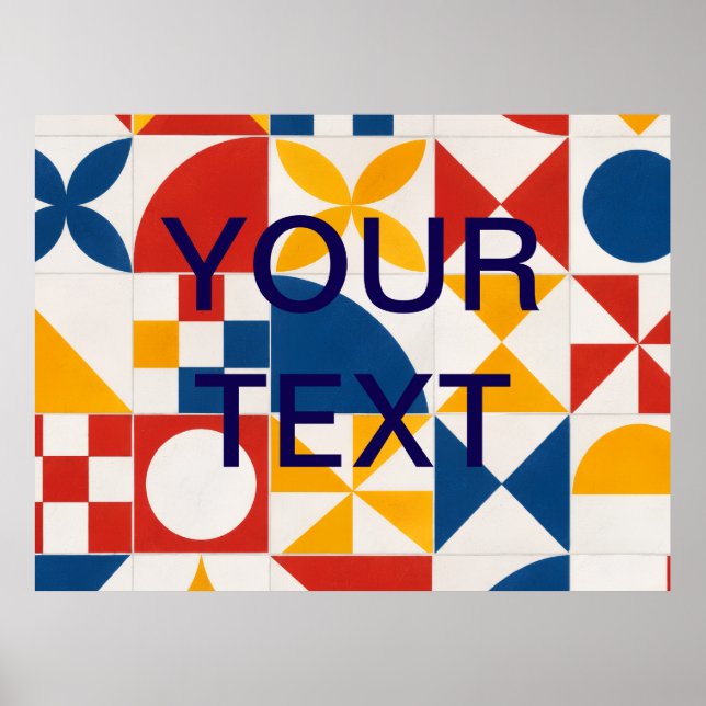 Affiche Motif Géométrique TEXTE PERSONNALISÉ (Devant)
