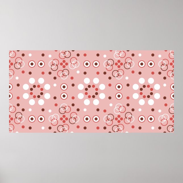 Affiche Motif géométrique transparent avec cercles (Devant)