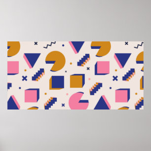 Affiche Motif géométrique transparent tendance des années
