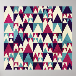 Affiche Motif géométrique triangle rétro