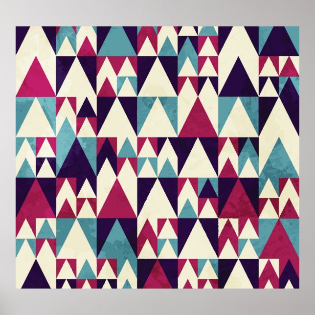 Affiche Motif géométrique triangle rétro (Devant)