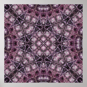Affiche Motif géométrique violet avec symétrie complexe