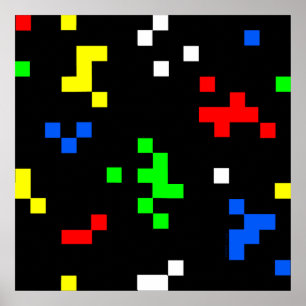 Affiche Motif graphique de jeu vidéo 8 bits Retro
