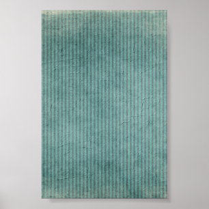 Affiche Motif grunge turquoise rayé