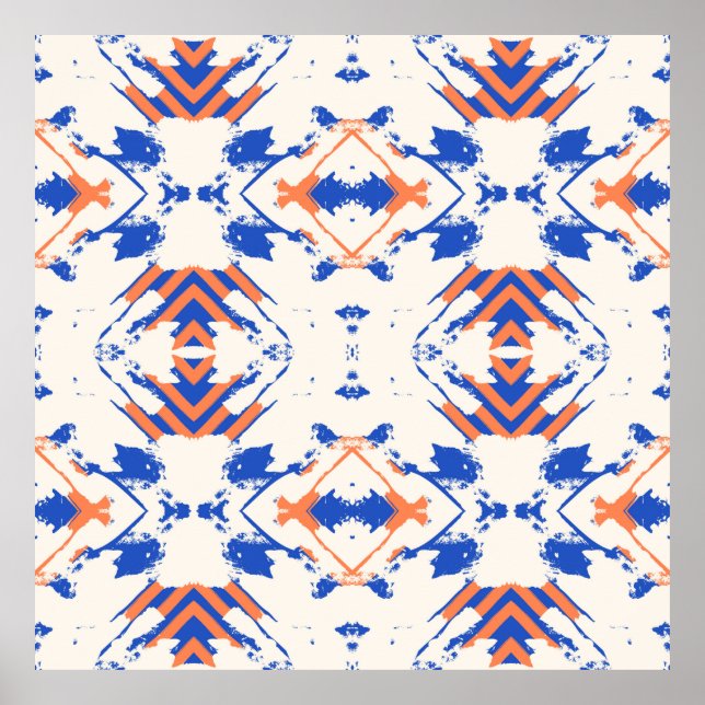 Affiche motif hipster coloré transparent avec géométrie (Devant)