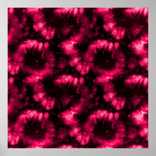 Affiche Motif Hypno. Tissu Shibori Rose. Épi Hypno foncé
