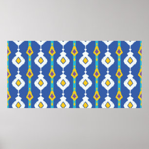 Affiche Motif Ikat sans soudure