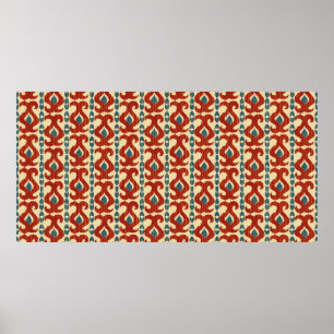 Affiche Motif Ikat sans soudure