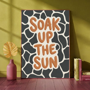 Affiche Motif Imprimé Girafe et Typographie « Profiter du