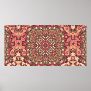 Affiche Motif indien abstrait médaillon. Boho et gypsy 