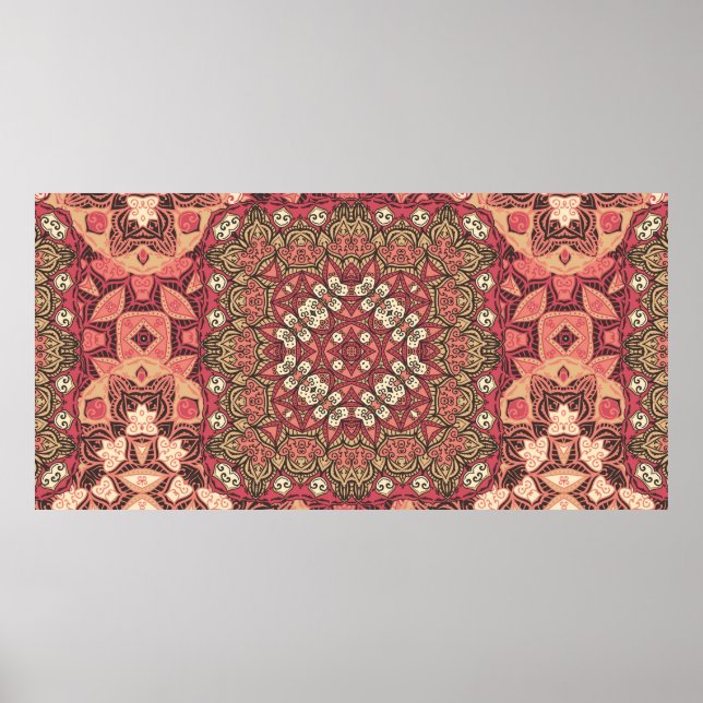 Affiche Motif indien abstrait médaillon. Boho et gypsy  (Devant)