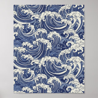 Affiche Motif japonais Wave - Art Océan Imprimer