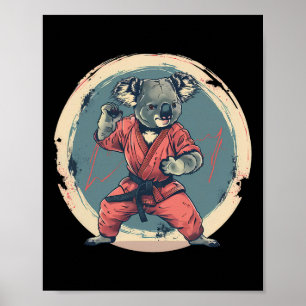 Affiche Motif Koala Karaté Taekwondo Jiu-jitsu Mma Kickbox