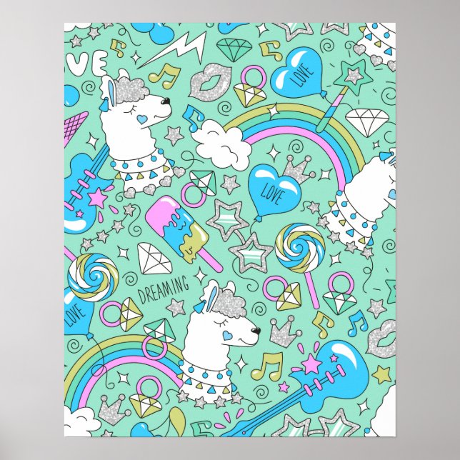 Affiche motif lama 2 (Devant)