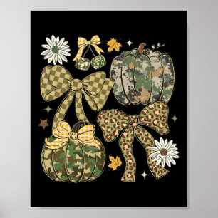 Affiche Motif léopard Camo Coquette Bow Citrouille Action