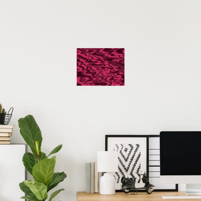 Affiche Motif Liquide Ondulé Rose Foncé (Bureau à domicile)