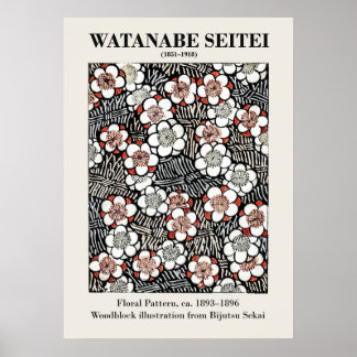 Affiche motif loral par Watanabe Seitei