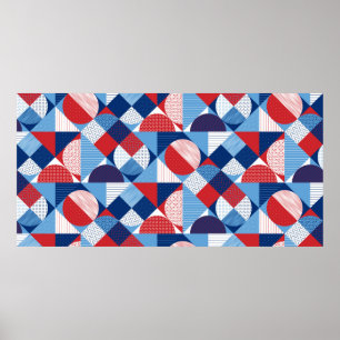 Affiche Motif marin géométrique marine d'été