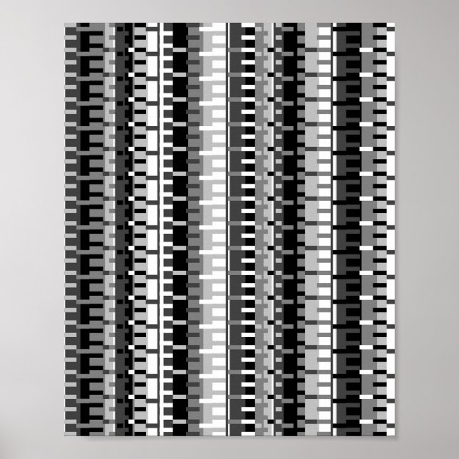 Affiche Motif mathématique pixélisé (Devant)