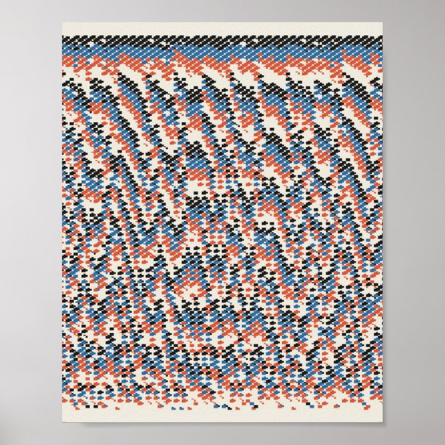 Affiche Motif mathématique pixélisé (Devant)