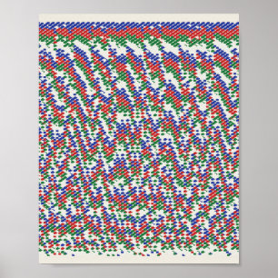 Affiche Motif mathématique pixélisé 