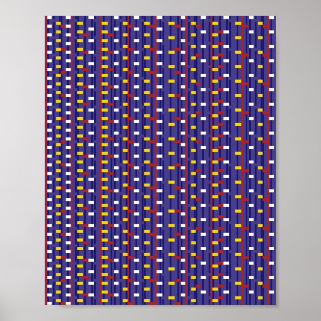 Affiche Motif mathématique pixelisé (Devant)