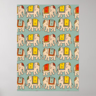 Affiche Motif mignon d'éléphant d'éléphants de cirque de