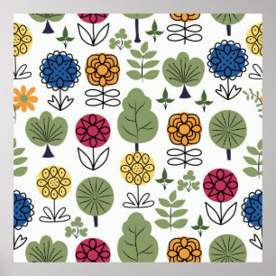 Affiche Motif mignon, nature en été, abstrait