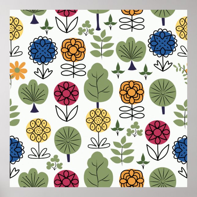 Affiche Motif mignon, nature en été, abstrait (Devant)