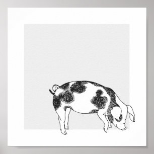 Affiche Motif minimaliste de Cottagecore vintage représent