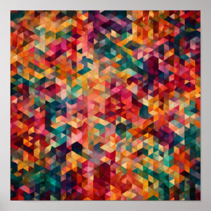 Affiche Motif Moderne Abstrait : Tessellation Vibrante