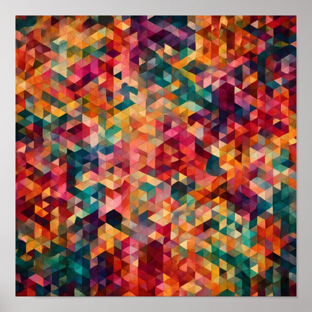 Affiche Motif Moderne Abstrait : Tessellation Vibrante  (Devant)