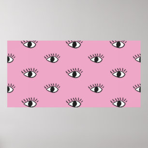Affiche Motif moderne sans soudure avec yeux dessinés à la