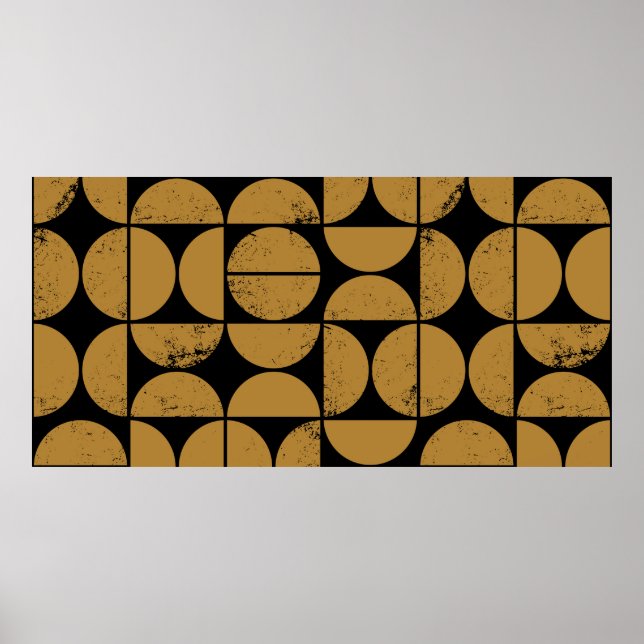 Affiche Motif monochrome géométrique sans couture (Devant)