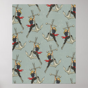Affiche Motif nautique vintage