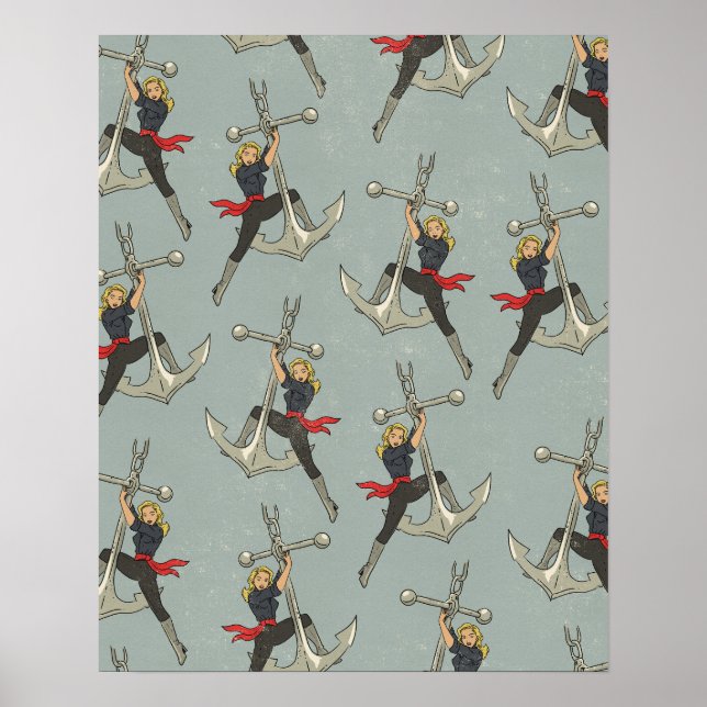 Affiche Motif nautique vintage (Devant)