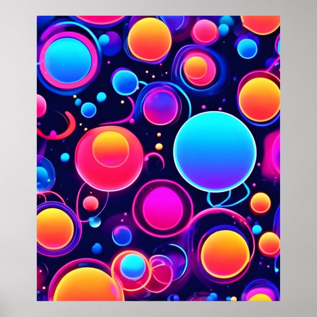Affiche Motif Neon Bubble (Devant)