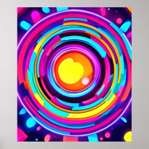 Affiche Motif Neon Circle Vortex