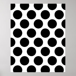 Affiche Motif noir et blanc de Polkadot