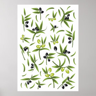 Affiche Motif Olive Vintage