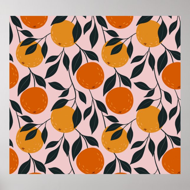 Affiche Motif orange vibrant