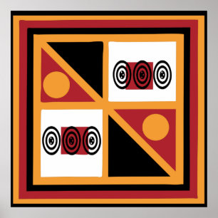 Affiche motif orné de la tribu africaine