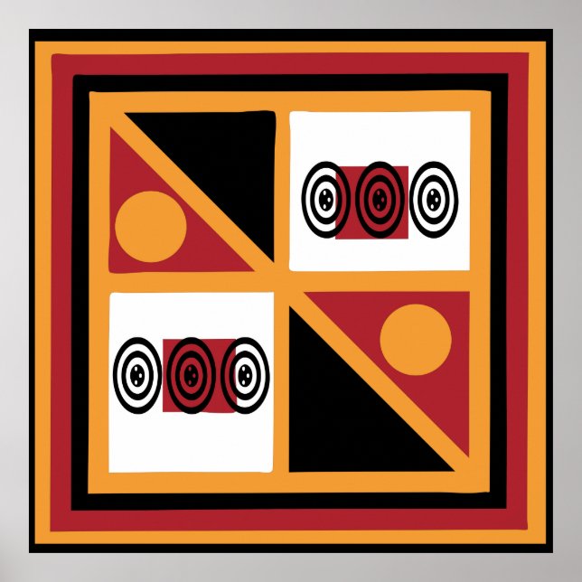Affiche motif orné de la tribu africaine (Devant)