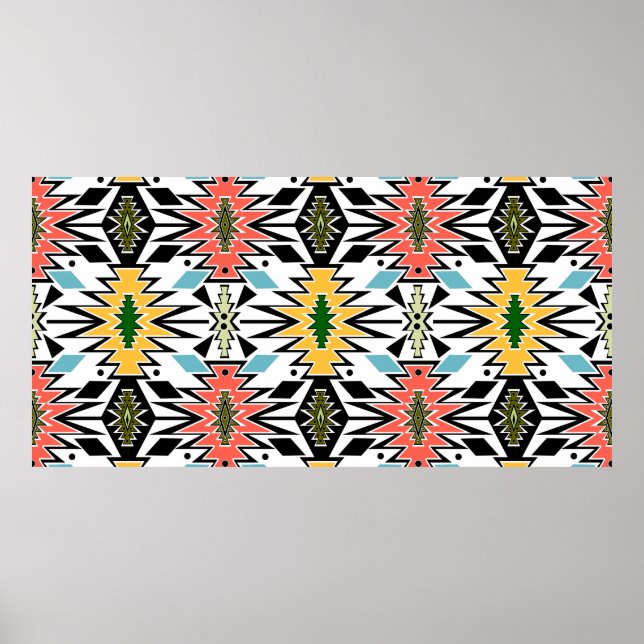 Affiche Motif ornemental afro-sans-fil (Devant)