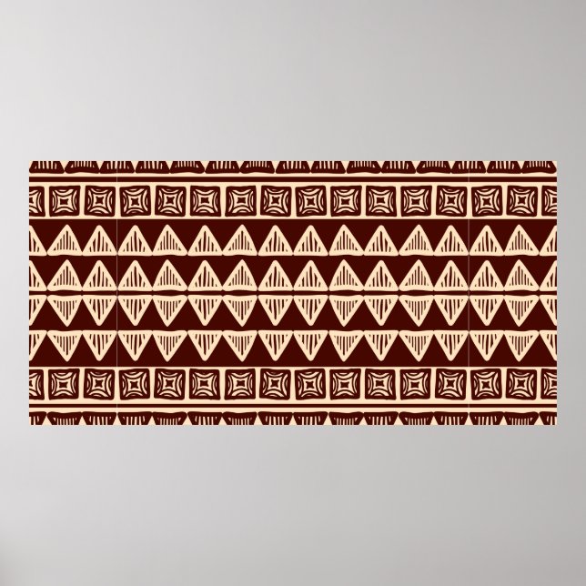 Affiche Motif ornemental tribal rayé (Devant)