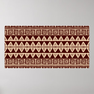 Affiche Motif ornemental tribal rayé