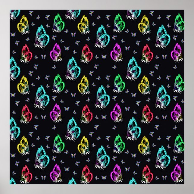 Affiche Motif papillon coloré Télécharger (Devant)
