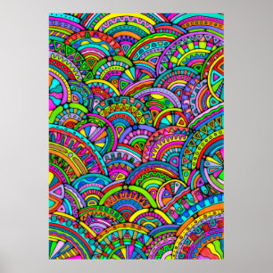 Affiche Motif Peint À La Main Et Numériquement Art 27