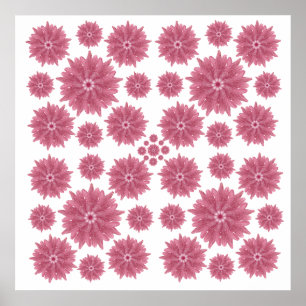 Affiche Motif personnalisé de chrysanthème rose poussiéreu